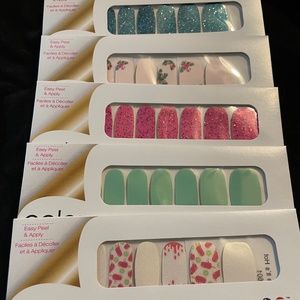 5 Sealed sets of Color Street Nail Wraps